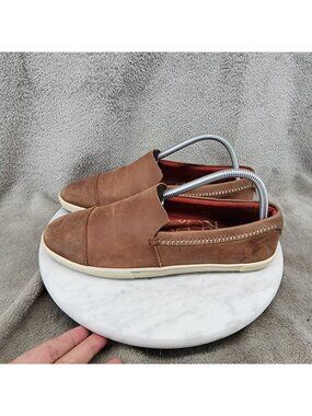 Olukai Shoes Womens Size 8.5 Alohi Brown Leather Slip On Loafers *Read*